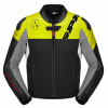 Geaca moto de piele SPIDI DP PROGRESSIVE HYBRID PERFORATED Black/Fluo