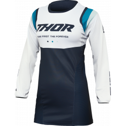 Bluza motocross pentru femei THOR WOMEN'S PULSE REV Blue, White