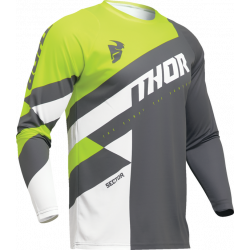 Bluza motocross pentru copii THOR YOUTH SECTOR CHECKER GRAY/ACID