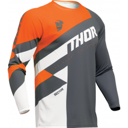 Bluza motocross pentru copii THOR YOUTH SECTOR CHECKER GRAY/ORANGE Bluza motocross pentru copii THOR YOUTH SECTOR CHECKER GRAY/ORANGE
