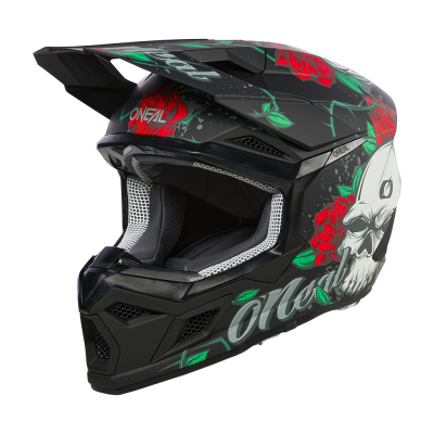 Casca motocross O'NEAL 3SERIES MELANCIA V.24, Negru/Rosu