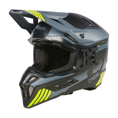 Casca enduro EX-SRS HITCH V.24, Negru/Gri/Galben