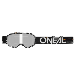 Ochelari cross pentru copii O'NEAL B-10 ATTACK SILVER MIRROR V.24, Negru/Alb