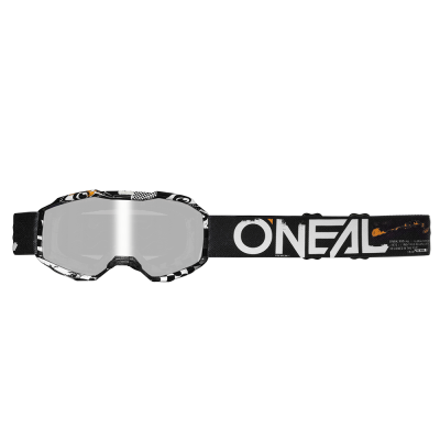 Ochelari cross pentru copii O'NEAL B-10 ATTACK SILVER MIRROR V.24, Negru/Alb