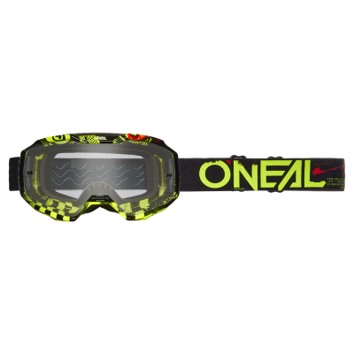 Ochelari motocross O'NEAL B-10 ATTACK CLEAR V.24, Negru/Galben