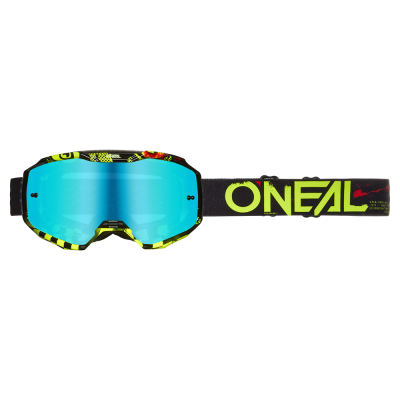 Ochelari motocross O'NEAL B-10 ATTACK RADIUM BLUE V.24, Negru/Galben