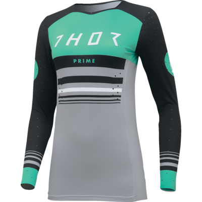 Bluza motocross pentru femei THOR PRIME BLAZE BLACK/TEAL