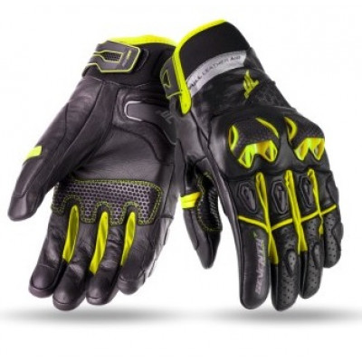 Manusi de piele 70 DEGREES SUMMER NAKED BLACK/YELLOW FLUO Manusi de piele 70 DEGREES SUMMER NAKED BLACK/YELLOW FLUO