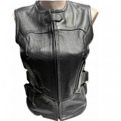Vesta moto din piele ROADER BLACK