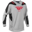 Bluza motocross  FLY RACING Kinetic SYM-Light Grey/Red/Black 2025 thumb