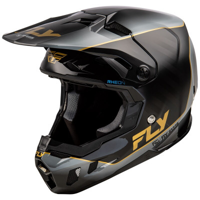 Casca motocross  FLY RACING Formula CC L.E. Underglow - Black/Grey/Gold 2025