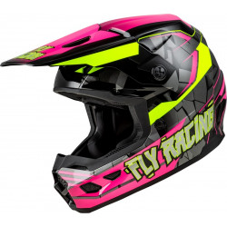 Cască cross pentru copii FLY RACING Kinetic Scorched - Neon Pink/Hi-Vis/Black 2025