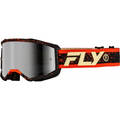 Ochelari motocross   FLY RACING Zone Black/Red/Cream - Silver Mirror/Smoke Lens 2025