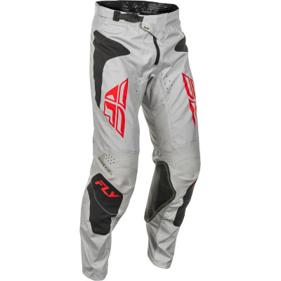 Pantaloni motocross  FLY RACING Kinetic SYM -Light Grey/Red/Black 2025