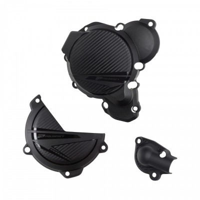Kit protectie capac motor POLISPORT Engine Covers Protection Kit KTM EXC/XC-W 250/300 (2024) Black