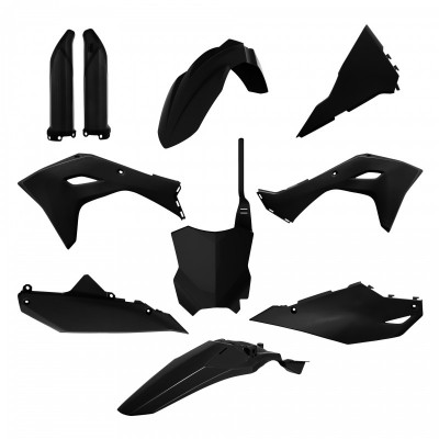 Kit de materiale plastice POLISPORT Full Plastic Kit Kawasaki KX 450 (2024-25) Black