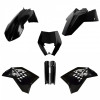 Kit cu materiale plastice  POLISPORT Full Kit EXC/EXC-F/ XC-W / XC-FW (08-11) Black