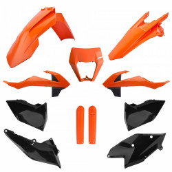 Kit cu materiale plastice  POLISPORT Full Kit KTM EXC/EXC-F/XC-W/XC-FW(17-19) Orange/Black