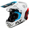 Casca motocross FLY RACING Formula CP Slice - White/Red/Cyan 2025 