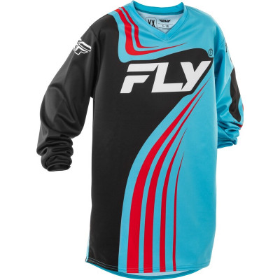 Bluza motocross pentru copii FLY RACING F-16 Riding - Cyan/Black/Red 2025 Bluza motocross pentru copii FLY RACING F-16 Riding - Cyan/Black/Red 2025
