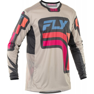Bluza motocross  FLY RACING Lite Vice S.E.- Light Grey/Pink/Coral