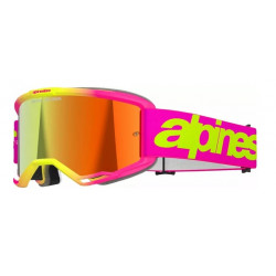 Ochelari motocross  ALPINESTARS VISION 5 WORDMARK PNK/YLW MIRROR-RED