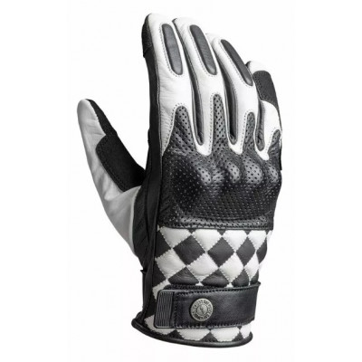 Mănuși de piele JOHN DOE TRACKER RACE LEATHER WHITE/BLACK