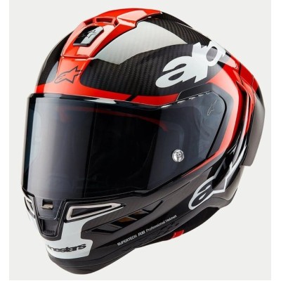 Casca moto  ALPINESTARS Supertech R10 Team Black/Carb/Fluo Red/White