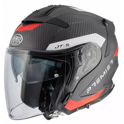Cască pentru scuter Premier JT5 Carbon MA BLACK/RED