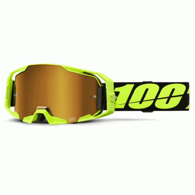 Ochelari motocross 100%  ARmatic NEON YELLOW TRUE GOLD 