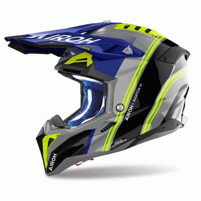 Casca AIROH AVIATOR 3 HIMA BLUE YELLOW