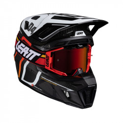 Casca motocross  LEATT Kit Moto 9.5-Carbon/White V25 Casca motocross  LEATT Kit Moto 9.5-Carbon/White V25