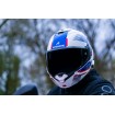 Cască modulară SHARK OXO SIKTER White Chrome Blue thumb