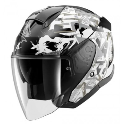 Cască pentru scuter SHARK SKWAL JET PRANZ Black/White/Gold