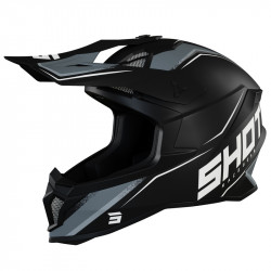 Cască motocross SHOT Lite Prism Black White Matt Cască motocross SHOT Lite Prism Black White Matt