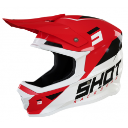 Casca motocross SHOT Furious Chase Red White Glossy Casca motocross SHOT Furious Chase Red White Glossy