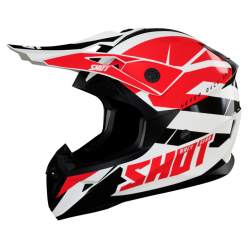 Casca motocross SHOT Pulse Revenge White Red Black Glossy