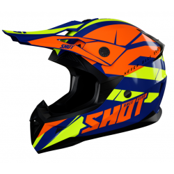Casca motocross  SHOT Pulse Revenge Navy Orange Neon Yellow Glossy