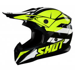 Casca motocross SHOT Pulse Revenge Black Neon Yellow White Glossy Casca motocross SHOT Pulse Revenge Black Neon Yellow White Glossy