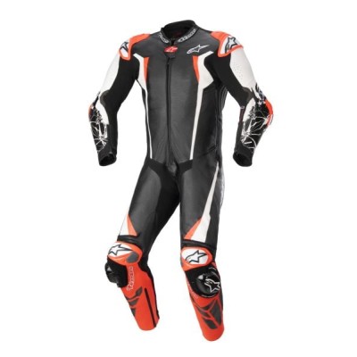 Combinezon de piele ALPINESTARS RACING ABSOLUTE V2 BLACK/FLUO RED/WHITE