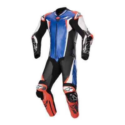 Combinezon de piele ALPINESTARS RACING ABSOLUTE V2 BLACK/FLUO BLUE