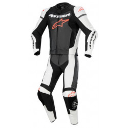 Combinezon de piele pentru copii ALPINESTARS GP FORCE LURV 2PC BK/FLUO RED/WH