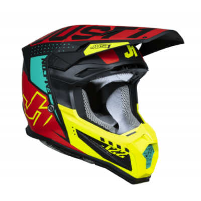 Casca motocross  Just1 J-22 F Falcon Fluo Red/Yellow/Black 