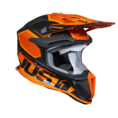 Casca motocross  Just1 J-18 F Hexa Orange/Titanium/Black 