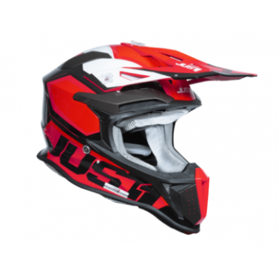 Casca motocross  Just1 J-18 F Hexa White/Fluo Red/Black