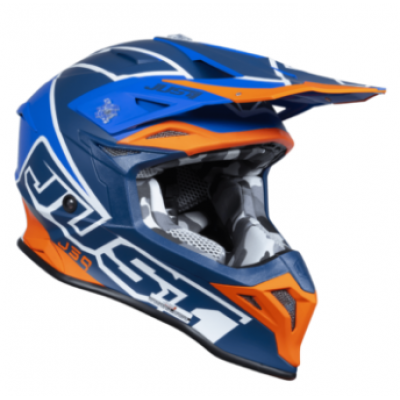 Casca motocross  Just1 J-39 Thruster White/Fluo Orange/Blue