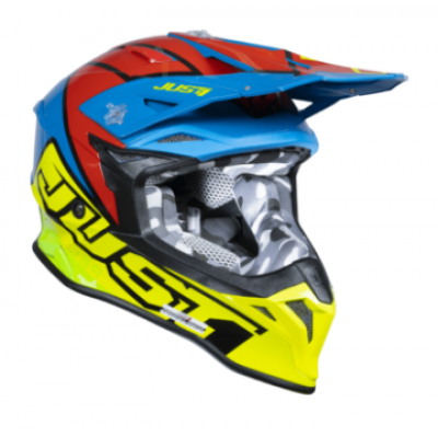 Casca motocross  Just1 J-39 Thruster Fluo Yellow/Red/Blue 