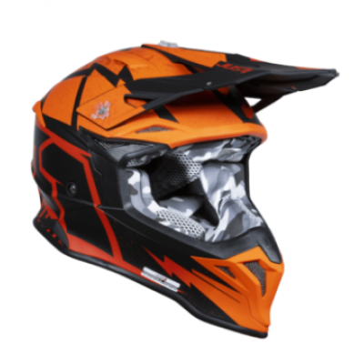 Casca motocross  Just1 J-39 Poseidon Fluo Orange/Red/Black 