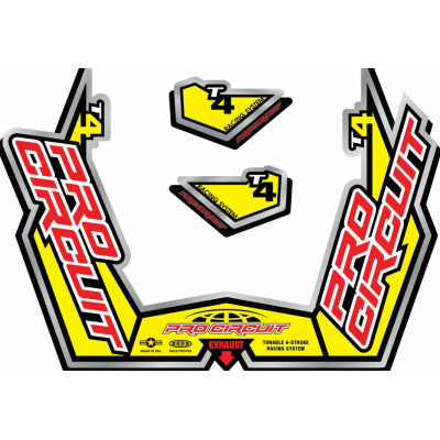 Sticker pentru sistemul de evacuare PROCIRCUIT EXHAUST STICKER KIT T4-GP