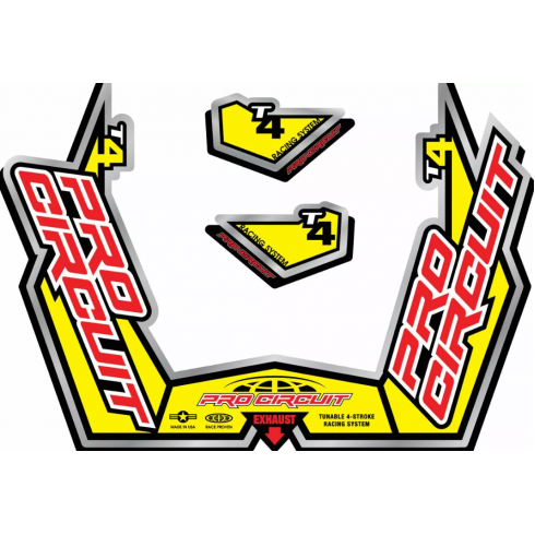 Sticker pentru sistemul de evacuare PROCIRCUIT EXHAUST STICKER KIT T4-GP Sticker pentru sistemul de evacuare PROCIRCUIT EXHAUST STICKER KIT T4-GP